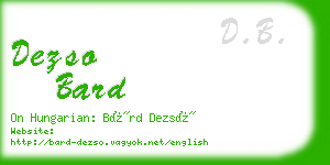 dezso bard business card